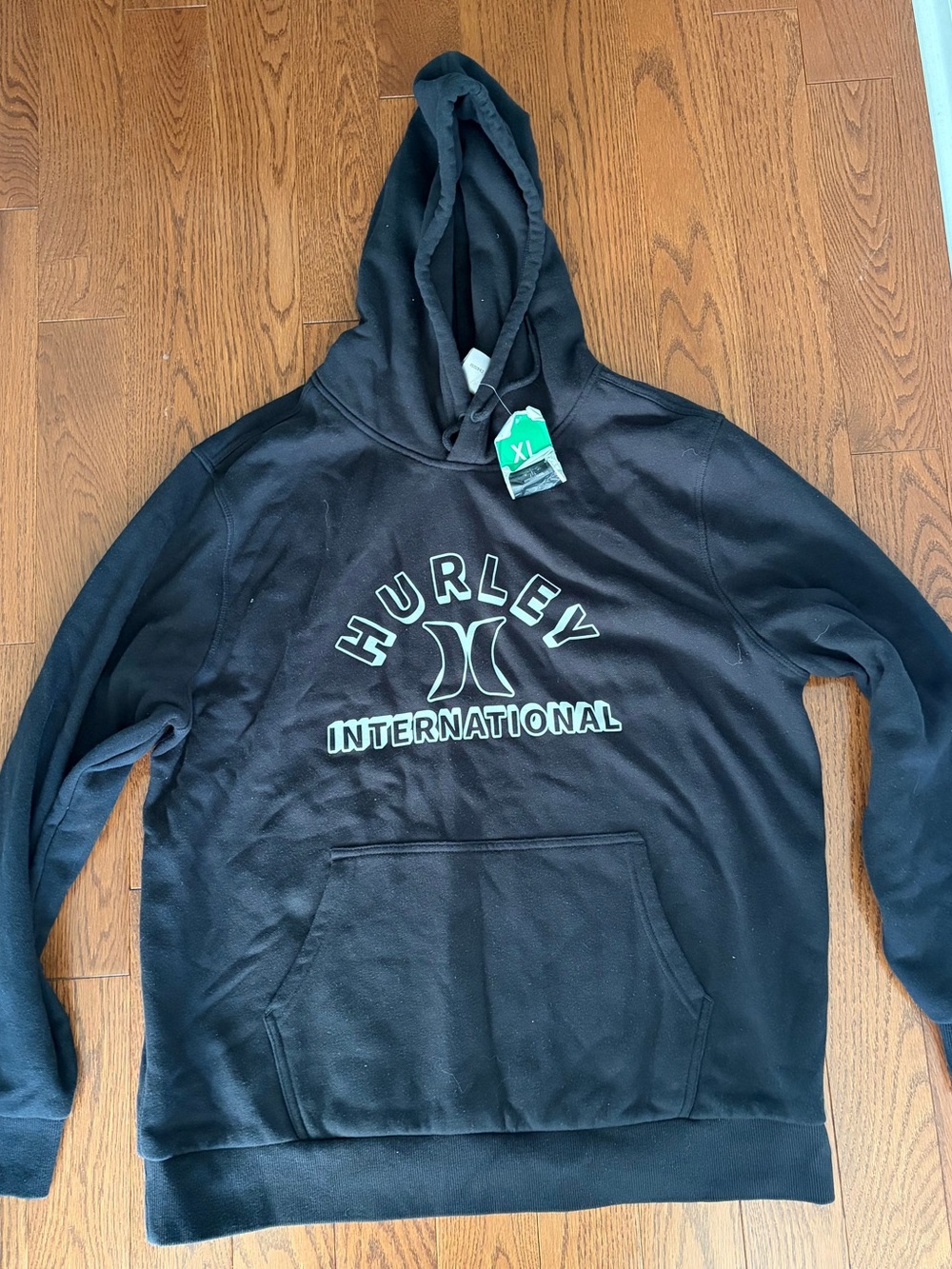 Hurley Black Crewneck Hoodie with International Logo